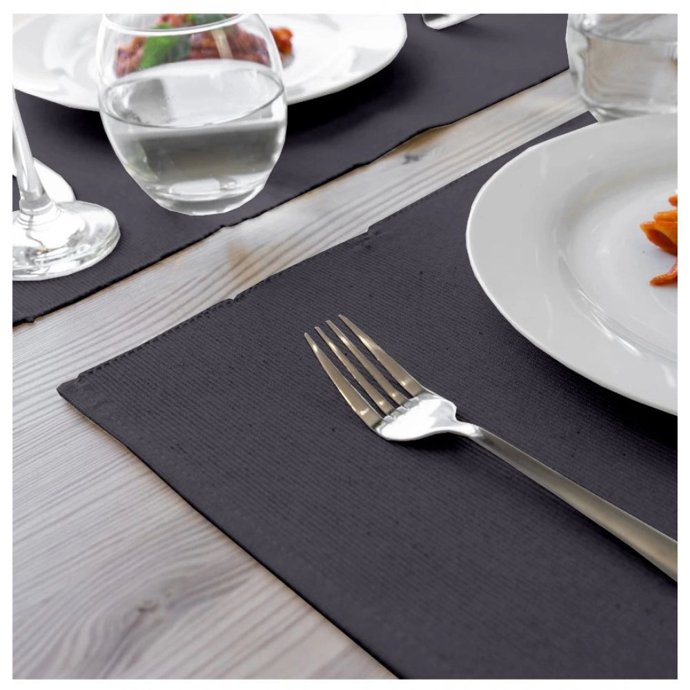 Generic Ribbed Cotton Place Mats Sets (Grey)