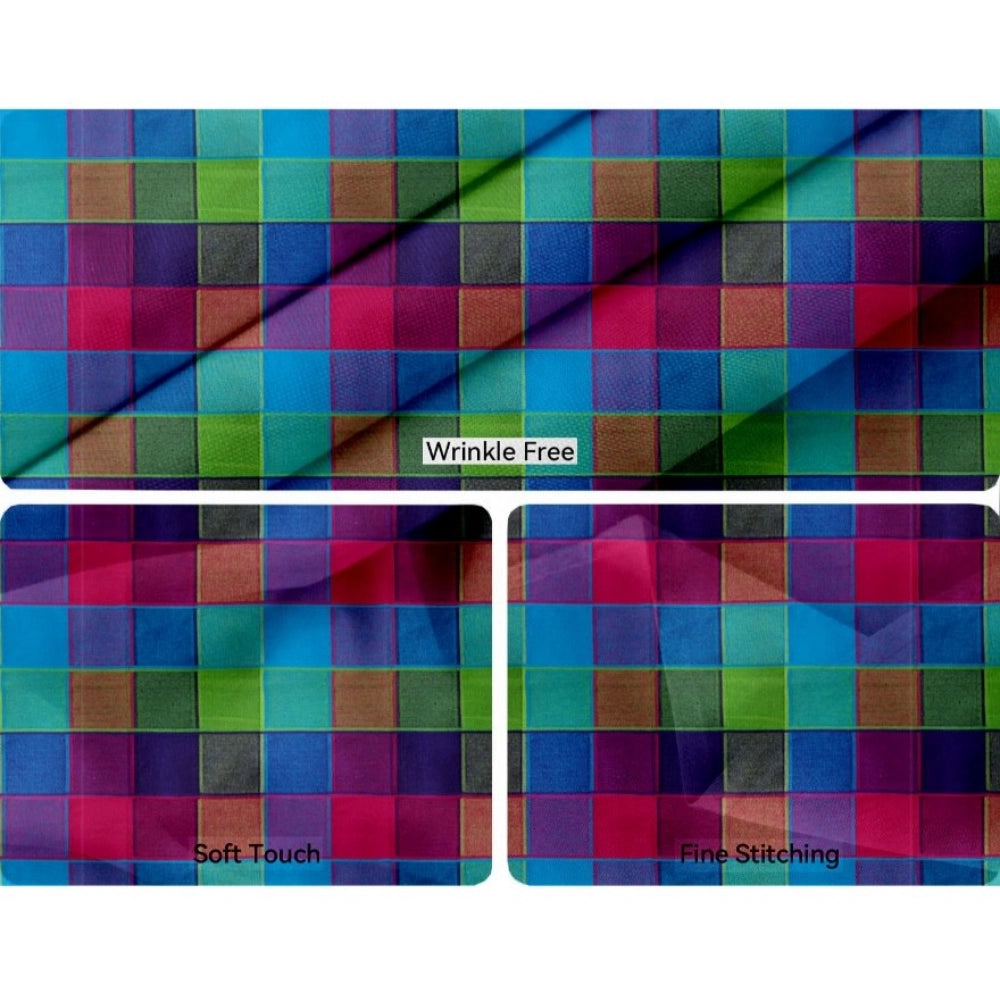 Checked Cotton Checks Table Cloth (Multicolor)