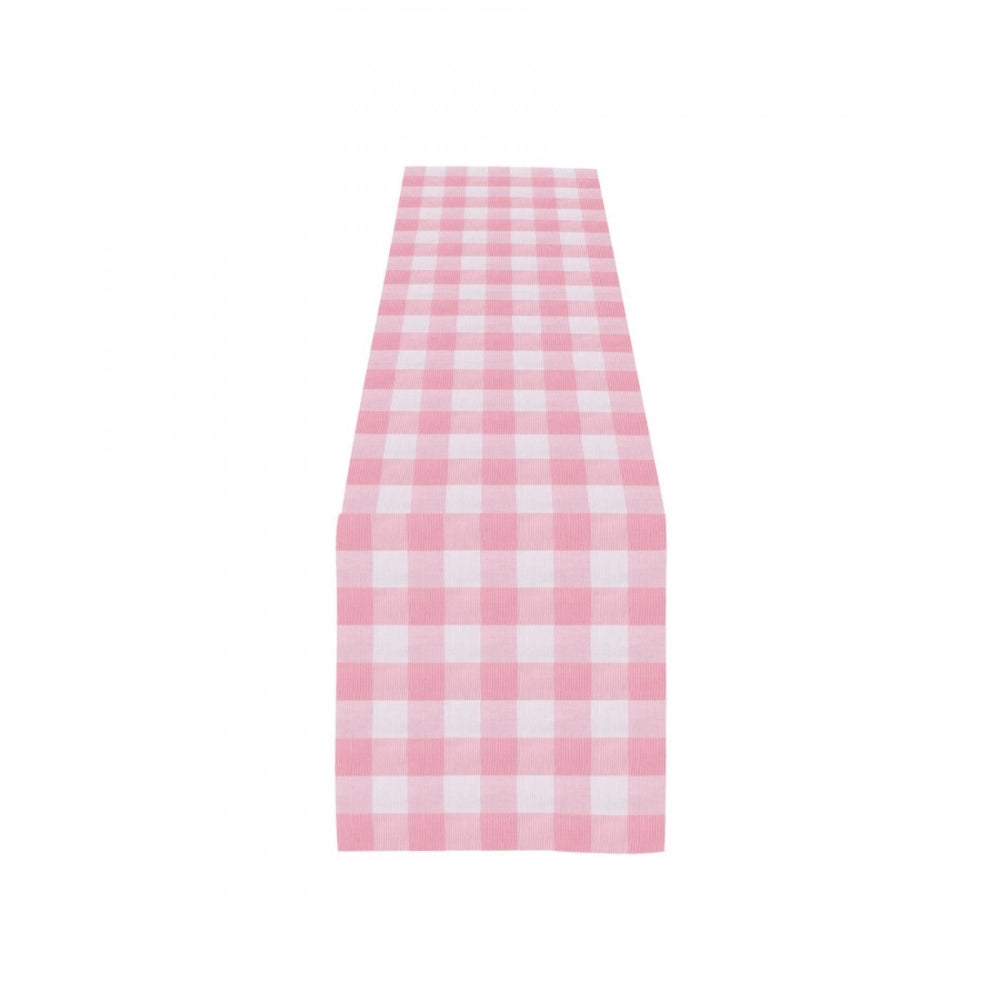 Checked Cotton Table Runners (Baby Pink)