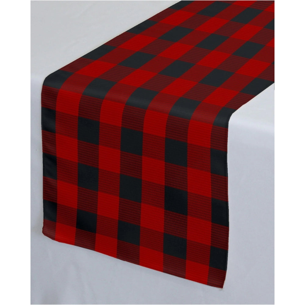 Checked Cotton Table Runners (Red &amp; Black)