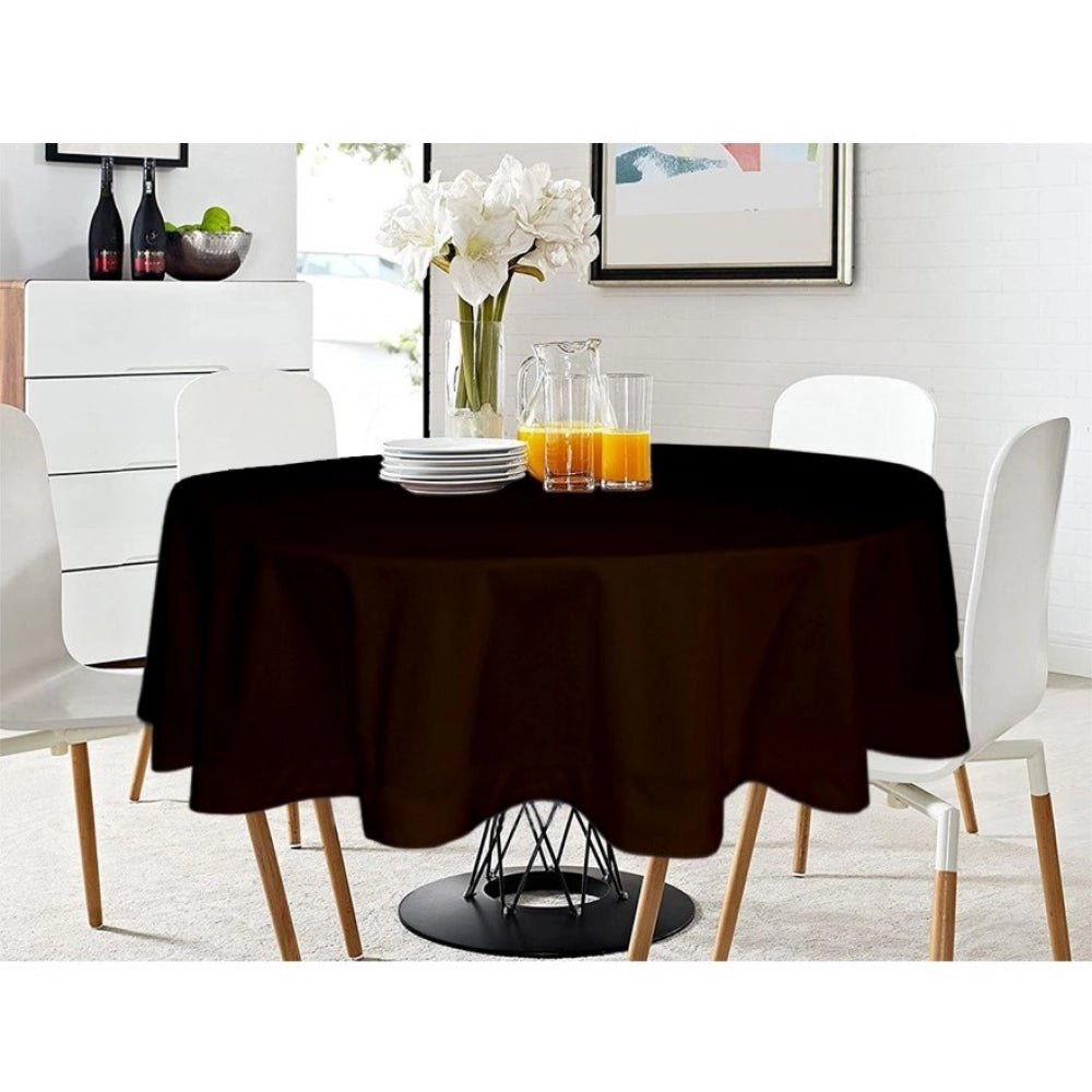 Solid Cotton Plain Table Cloth (Brown)
