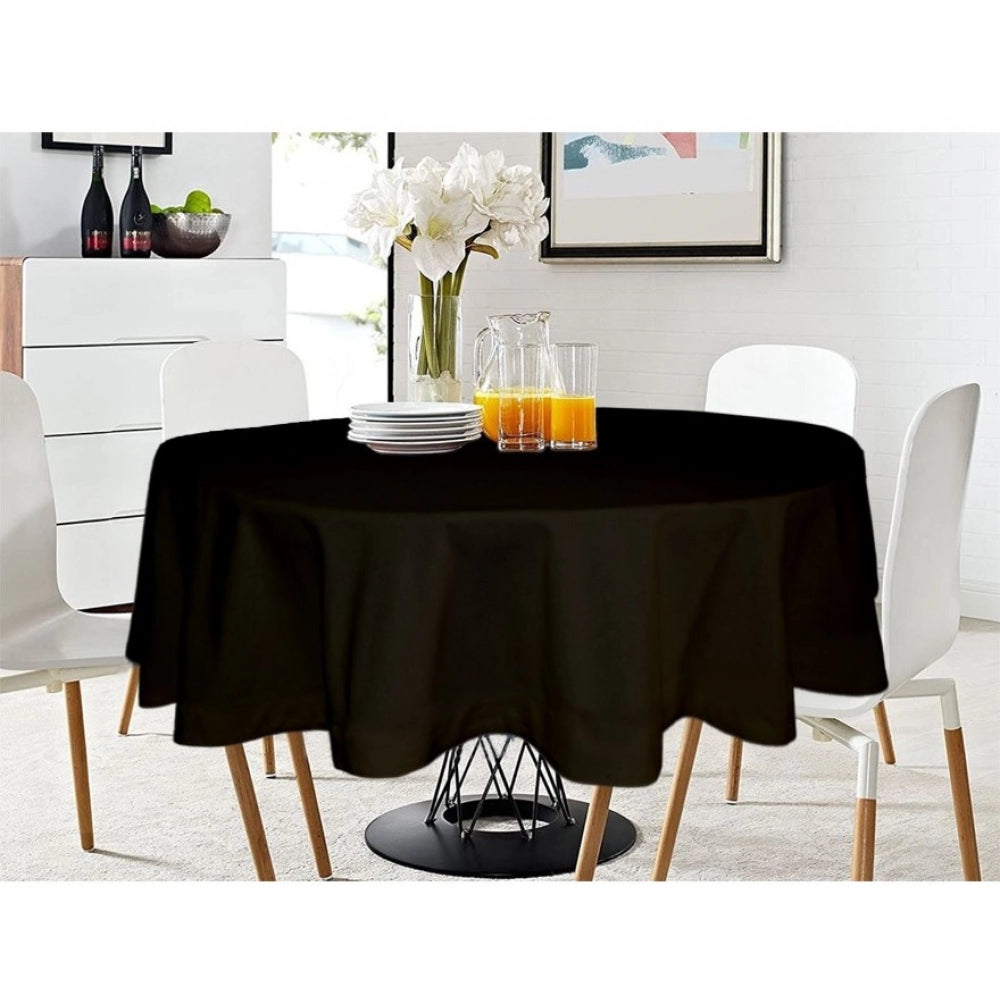 Solid Cotton Plain Table Cloth (Black)