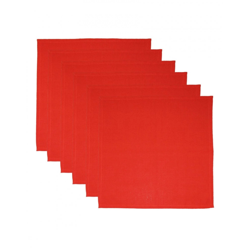 Solid Cotton Place Mats and Napkin Sets (Red)