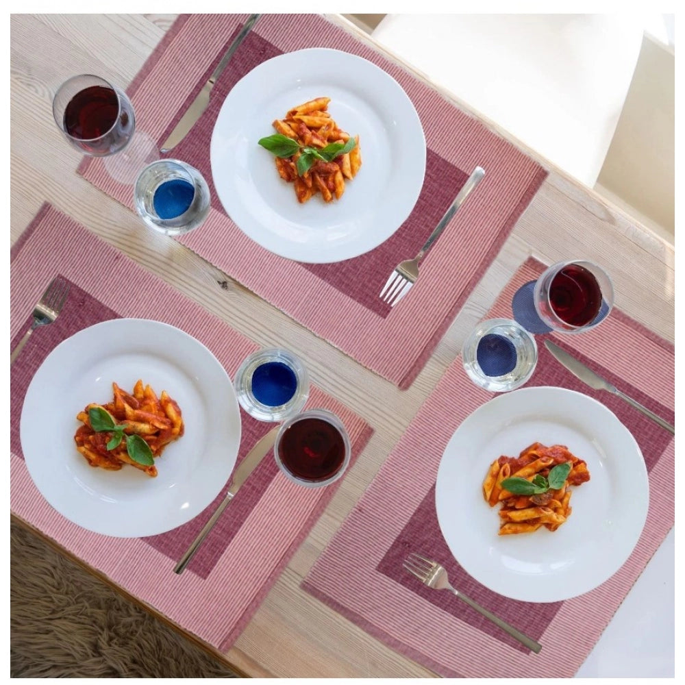 Generic Ribbed Cotton Place Mats Sets (Purple)