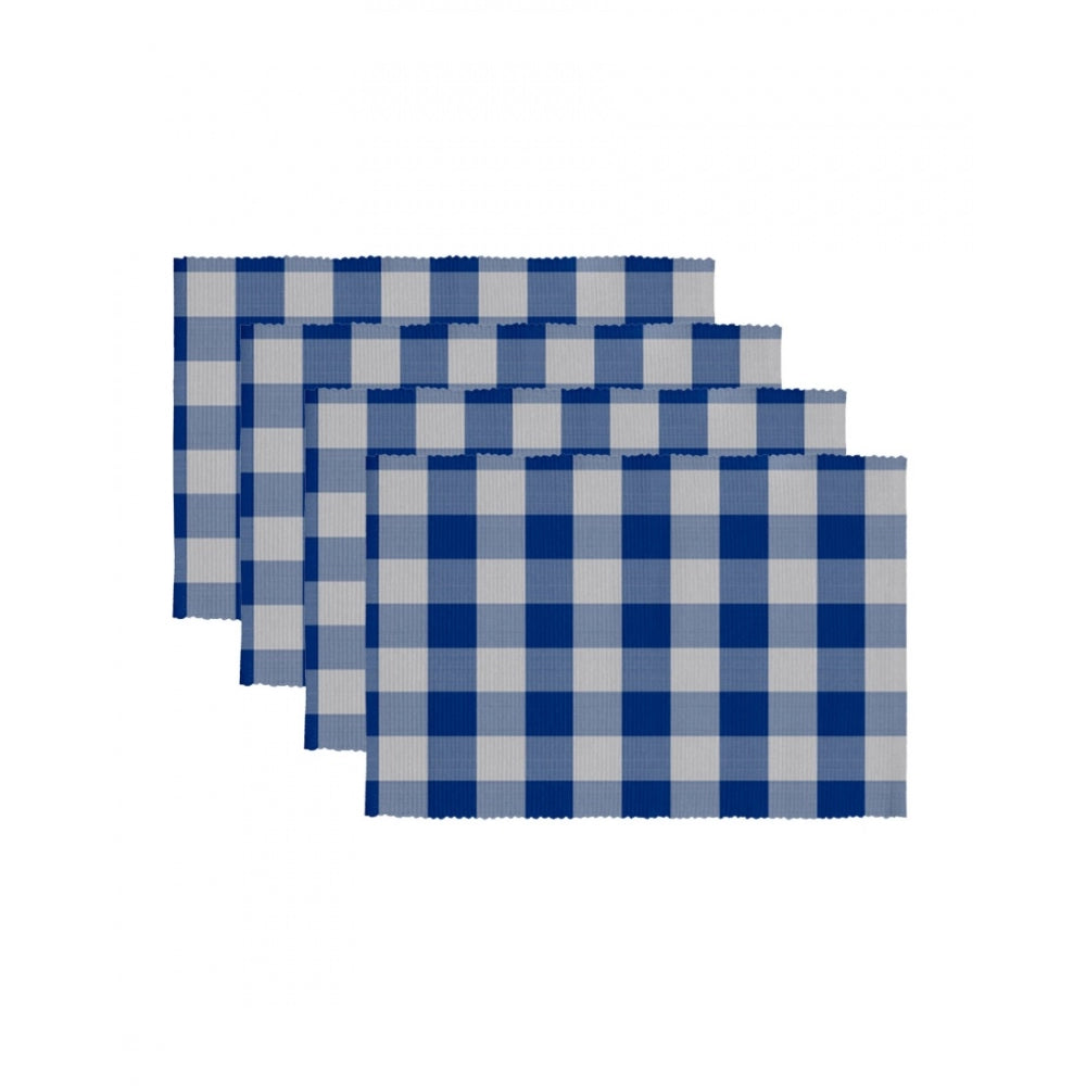Generic Checked Cotton Place Mats Sets (Royal Blue)