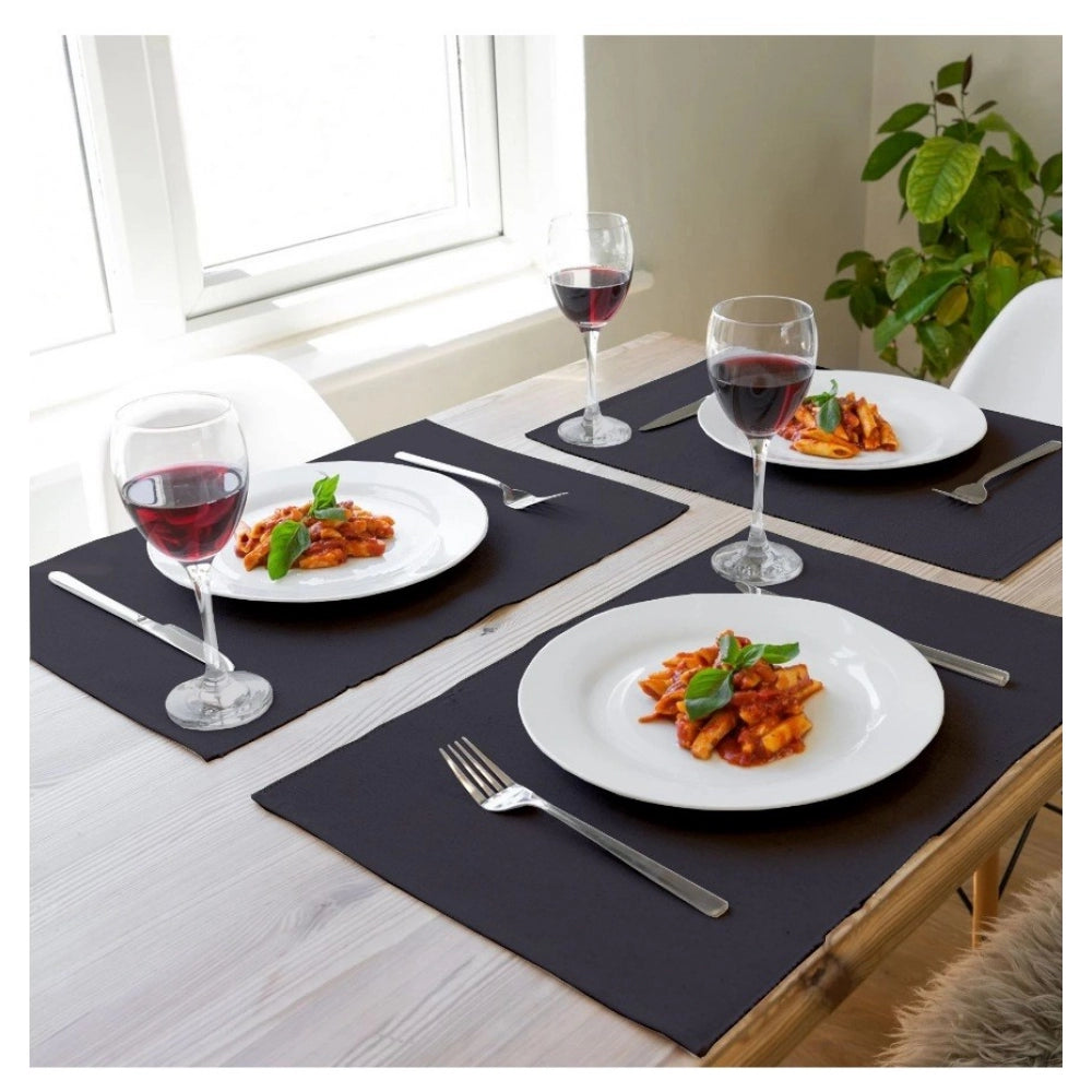 Generic Ribbed Cotton Place Mats Sets (Grey)