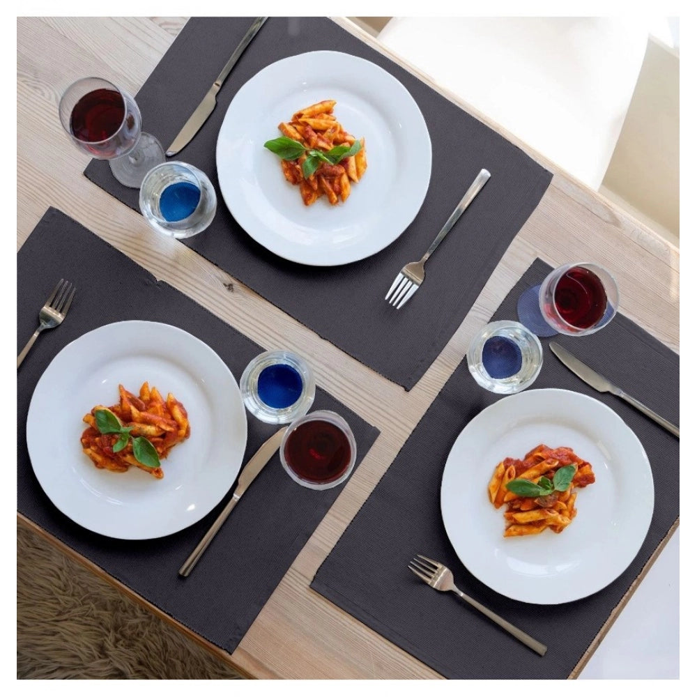 Generic Ribbed Cotton Place Mats Sets (Grey)