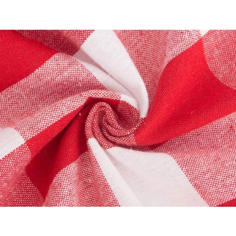 Generic Checked Cotton Checks Table Cloth (Red)