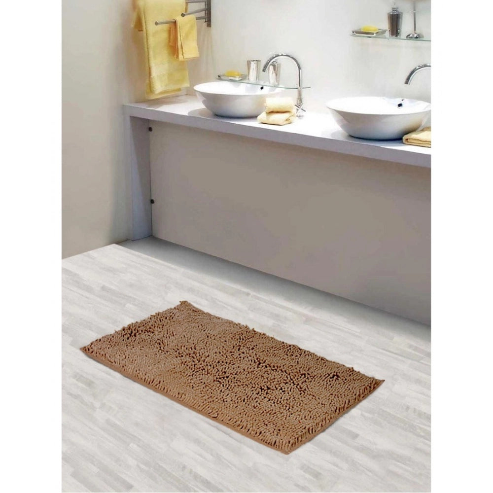 Generic Solid Polyester Bathmat (Beige)