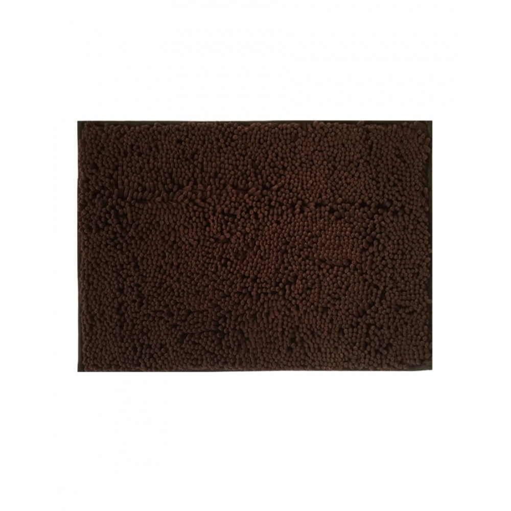 Generic Solid Polyester Bathmat (Brown)