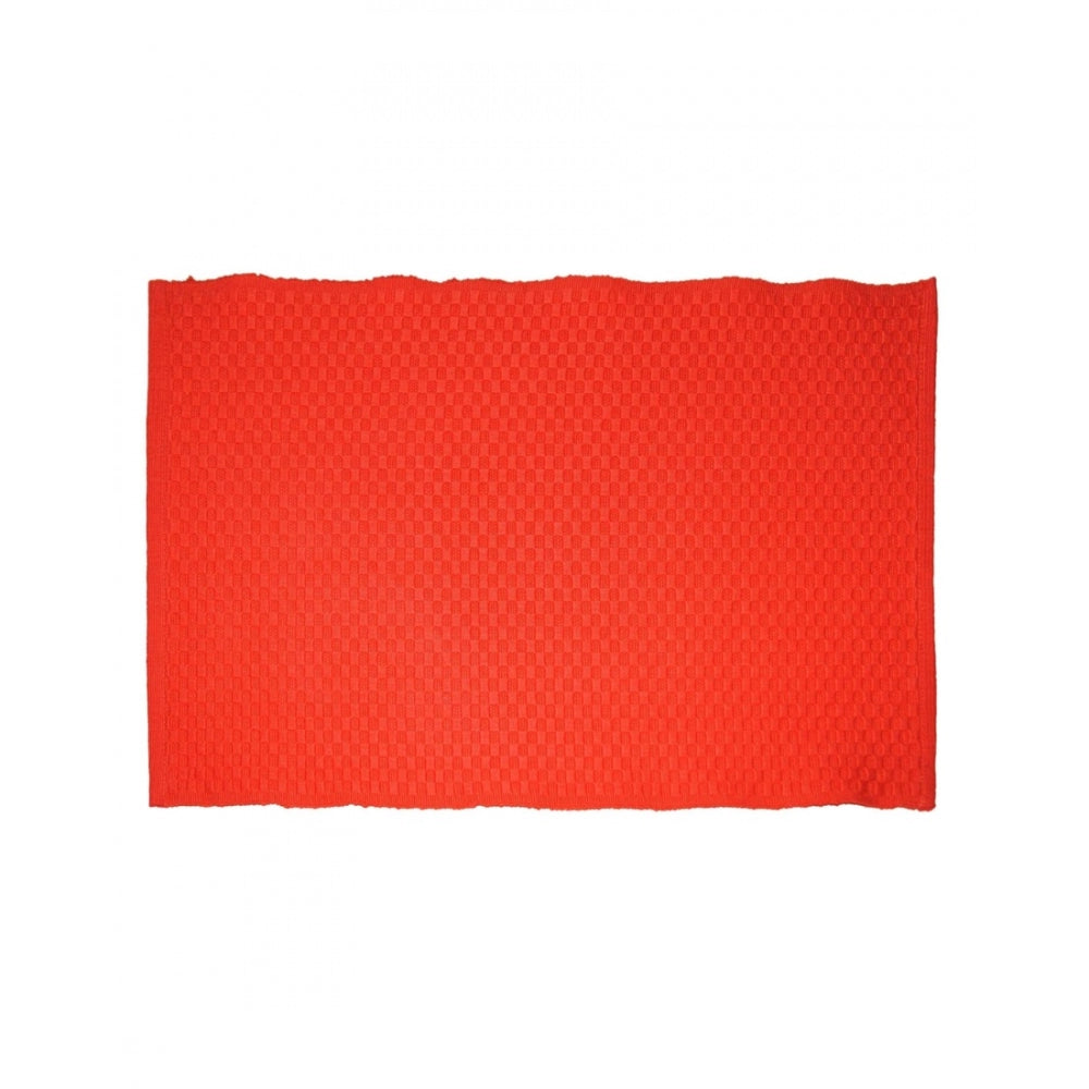 Solid Cotton Place Mats and Napkin Sets (Red)