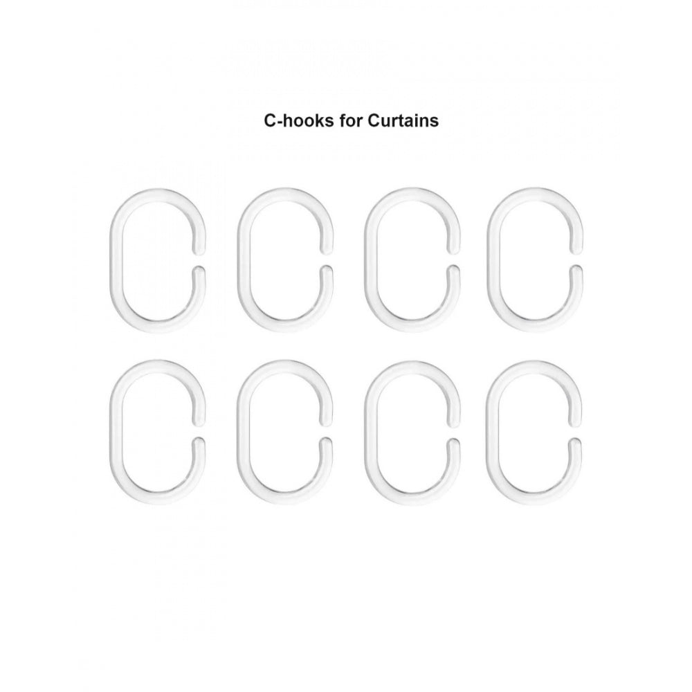 Generic Waves Polyester Plain Shower Curtains with Plastic Eyelets (Peach)