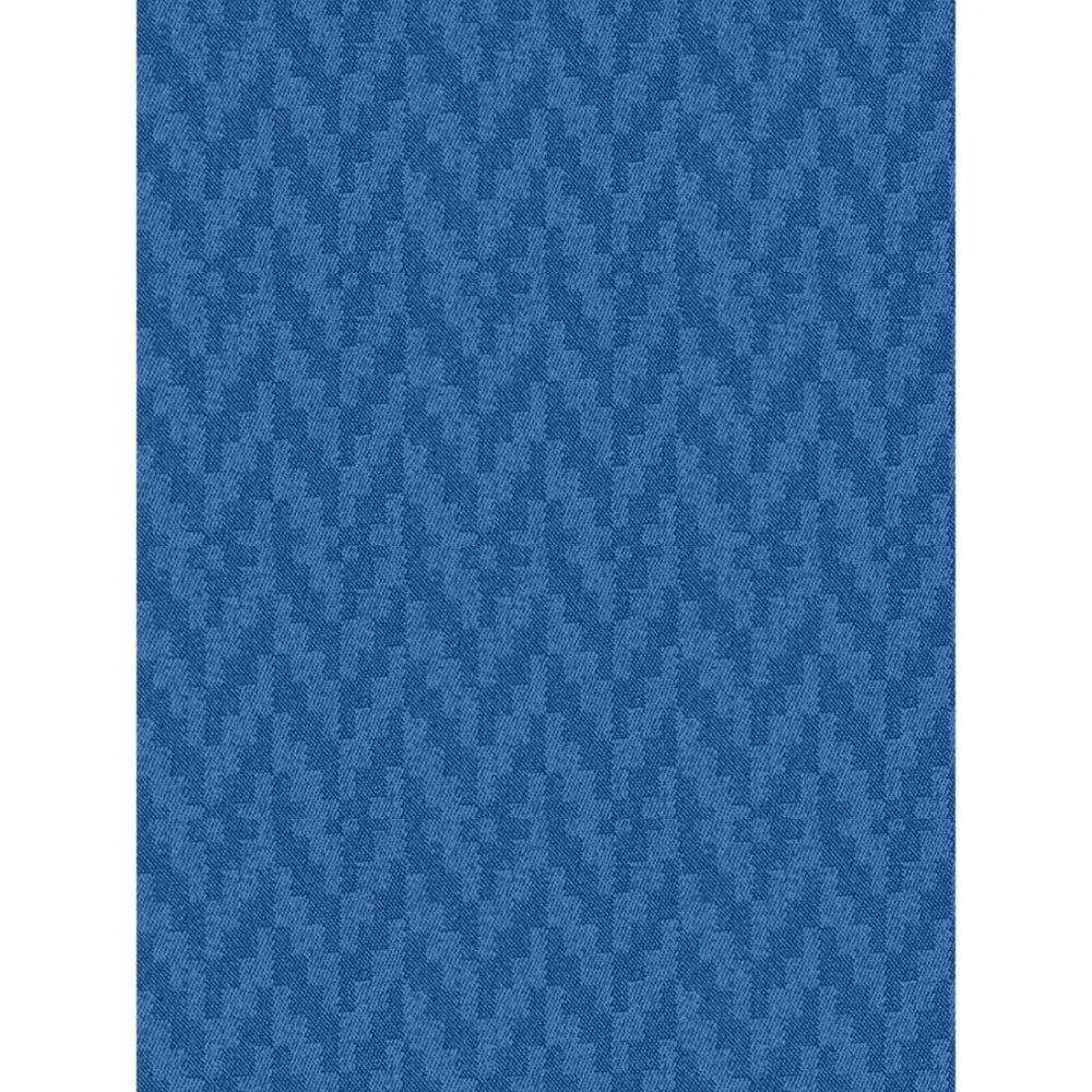Generic Waves Polyester Plain Shower Curtains with Plastic Eyelets (Dark Blue)