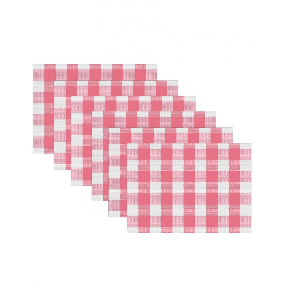 Generic Checked Cotton Place Mats Sets (Pink &amp; White)