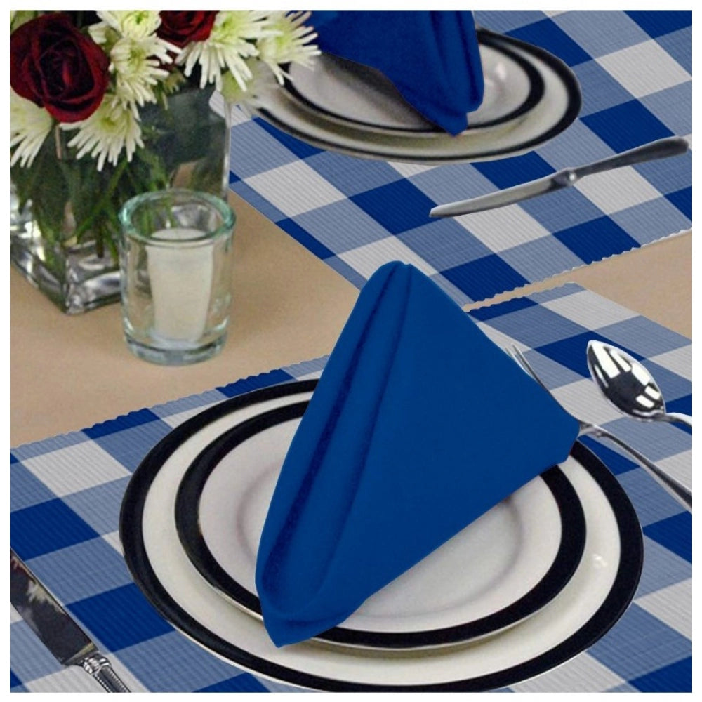 Generic Checked Cotton Place Mats Sets (Royal Blue)