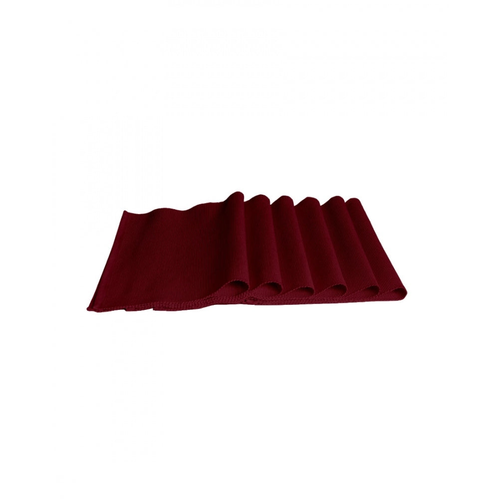 Generic Ribbed Cotton Place Mats Sets (Maroon)