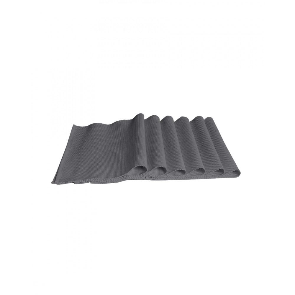 Generic Ribbed Cotton Place Mats Sets (Grey)