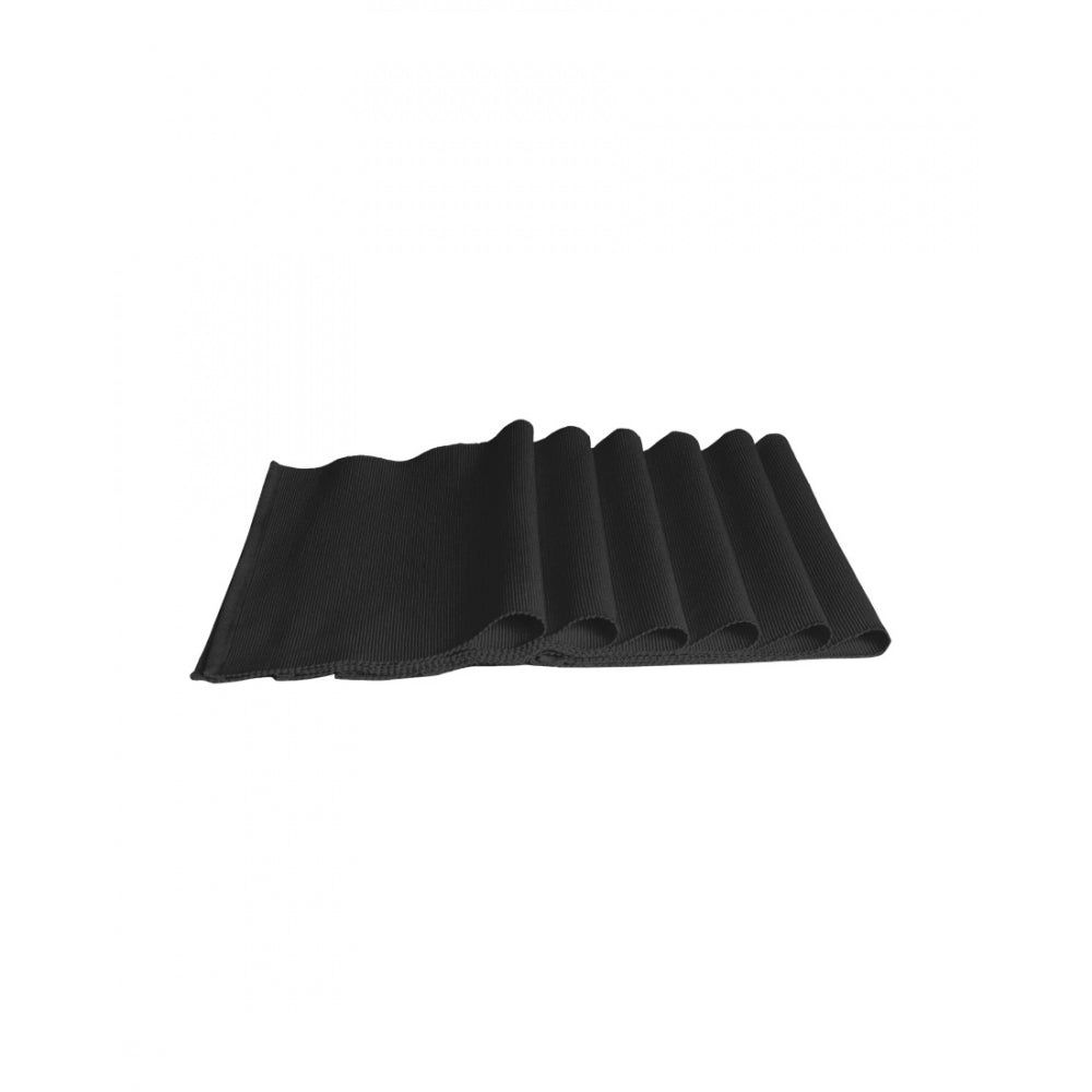 Generic Ribbed Cotton Place Mats Sets (Black)