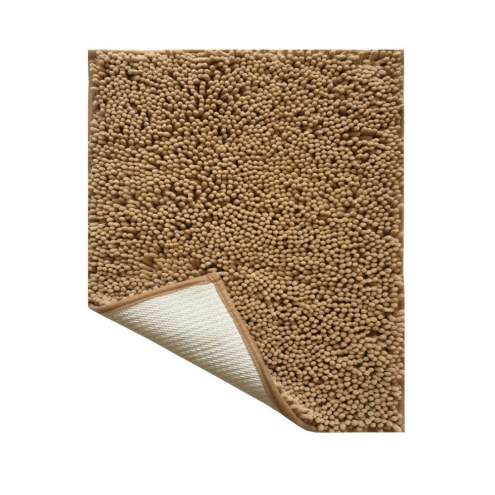 Generic Solid Polyester Bathmat (Beige)