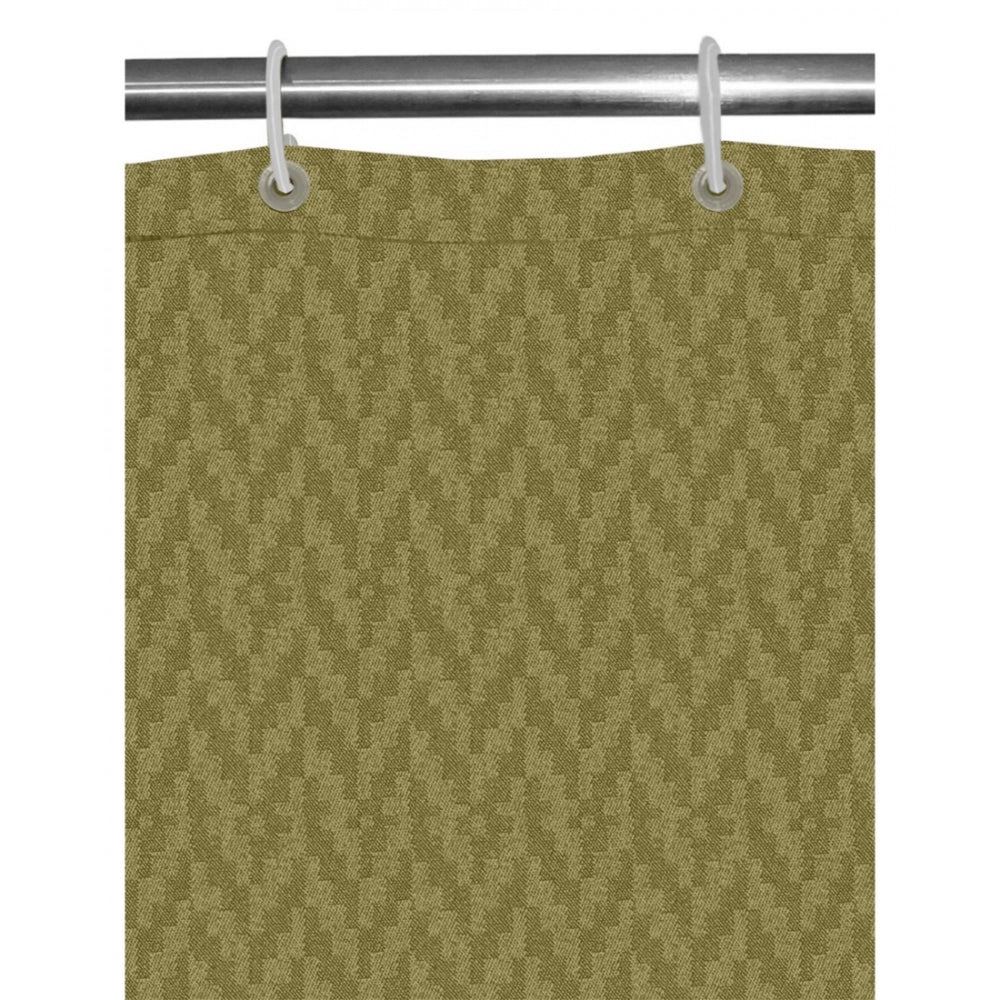 Waves Polyester Plain Shower Curtains with Plastic Eyelets (Light Green)
