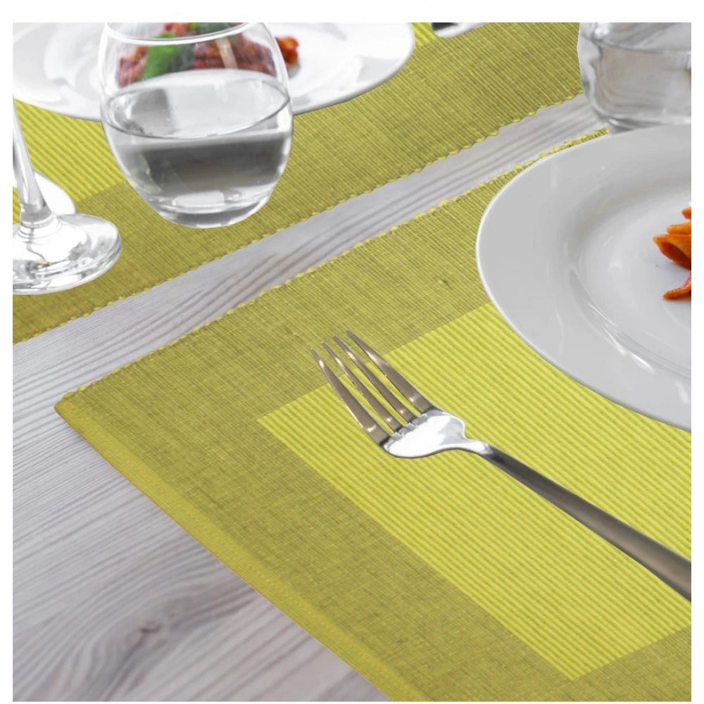 Generic Ribbed Cotton Place Mats Sets (Green)