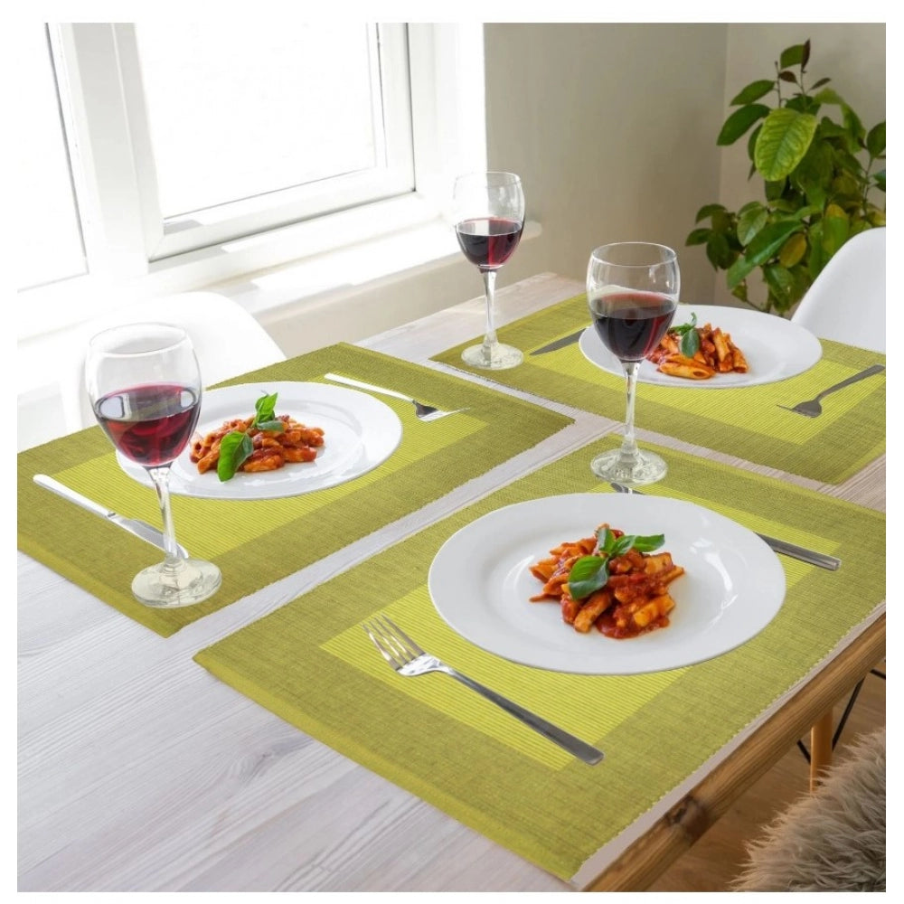 Generic Ribbed Cotton Place Mats Sets (Green)