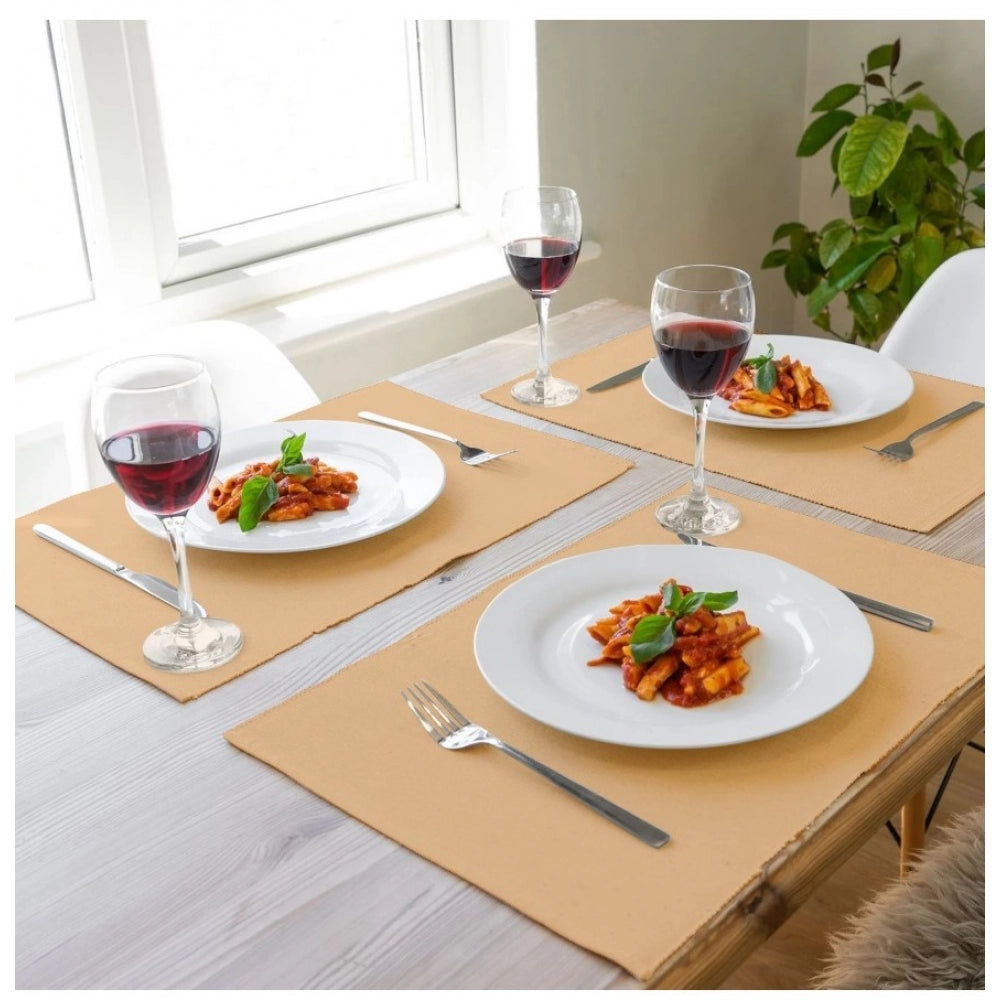 Generic Ribbed Cotton Place Mats Sets (Beige)