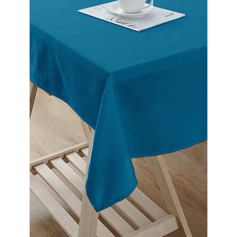Solid Cotton Plain Table Cloth (Blue)