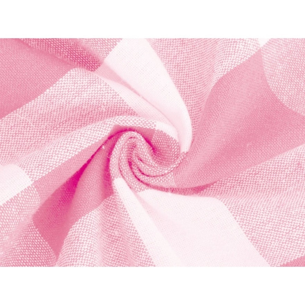 Checked Cotton Checks Table Cloth (Pink)