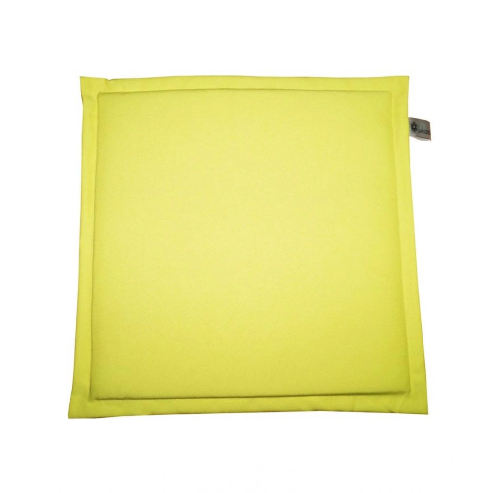 Generic Pack Of_4 Polyester Solid Chairpads (Mustard, Size: 16x16 In)
