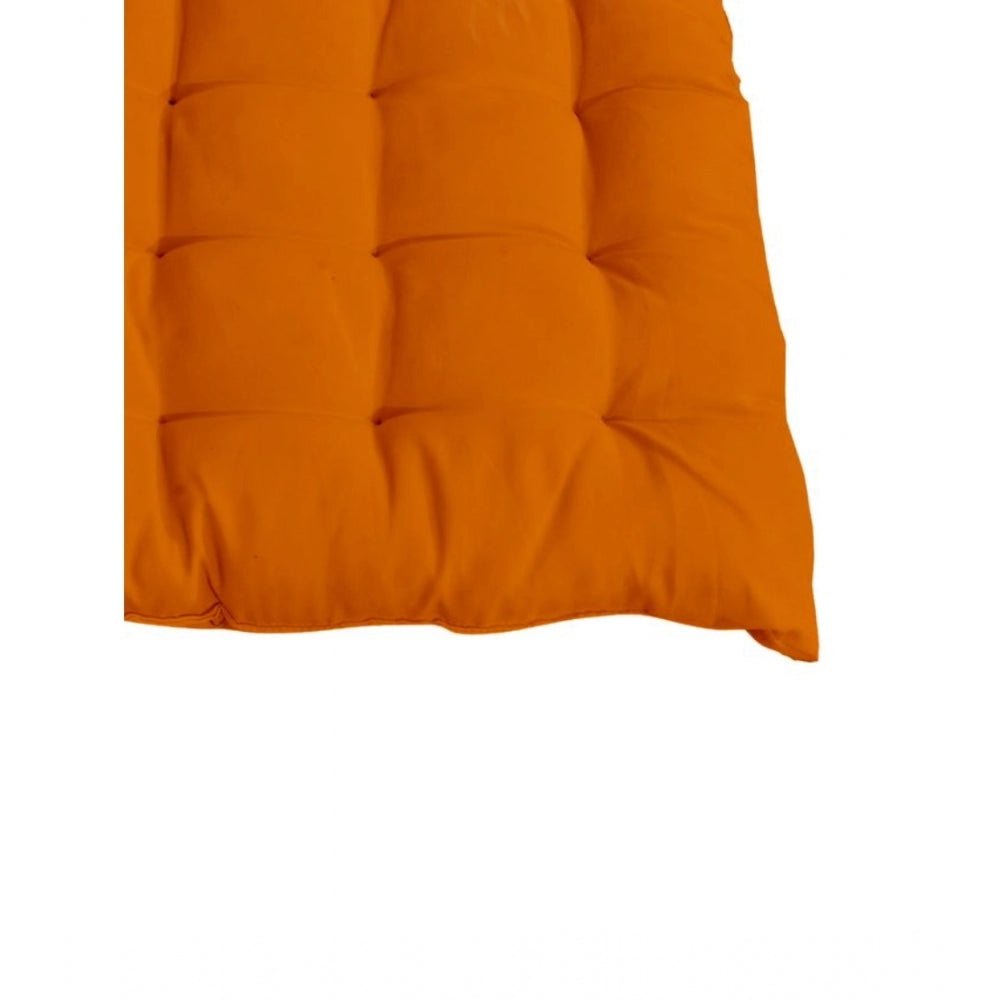 Generic Cotton Blended Solid Chair Cushions (Mustard, Size: 16x16 In)