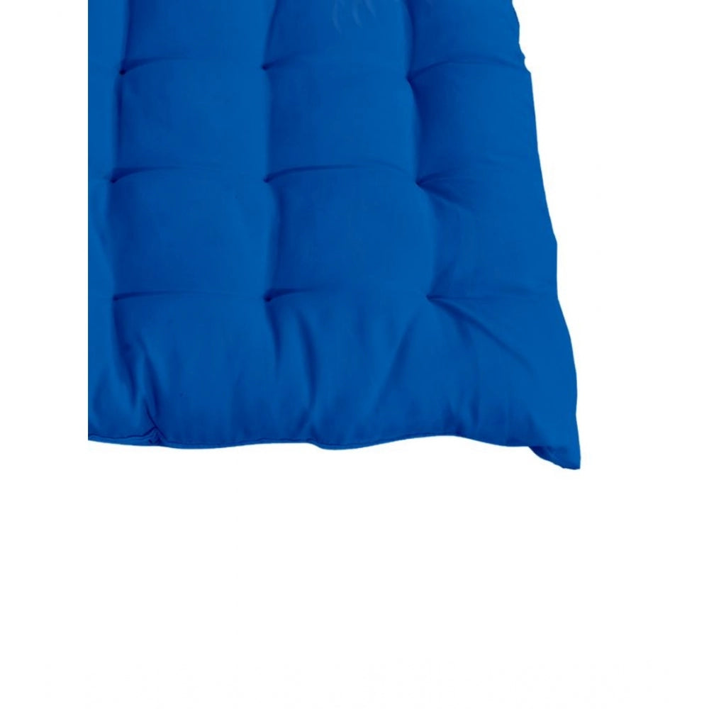 Cotton Blended Solid Chair Cushions (Blue, Size: 16x16 In)