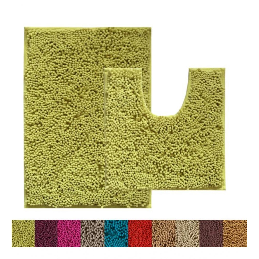 Generic Polyester Knitted Bathmats Sets (Green, Size: 20x30 In)
