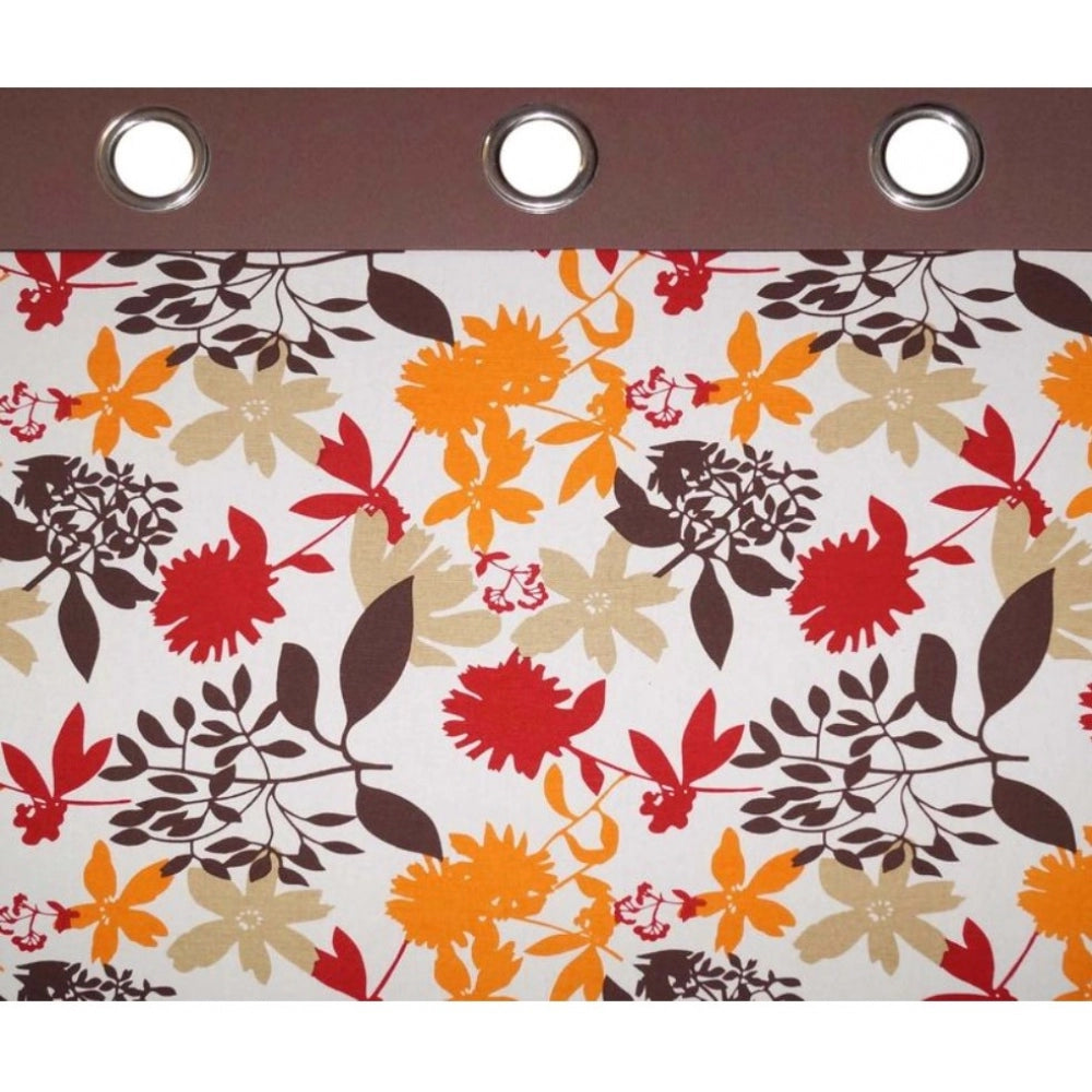 Cotton Printed Curtains (Multicolor, Size: 54x60 In)