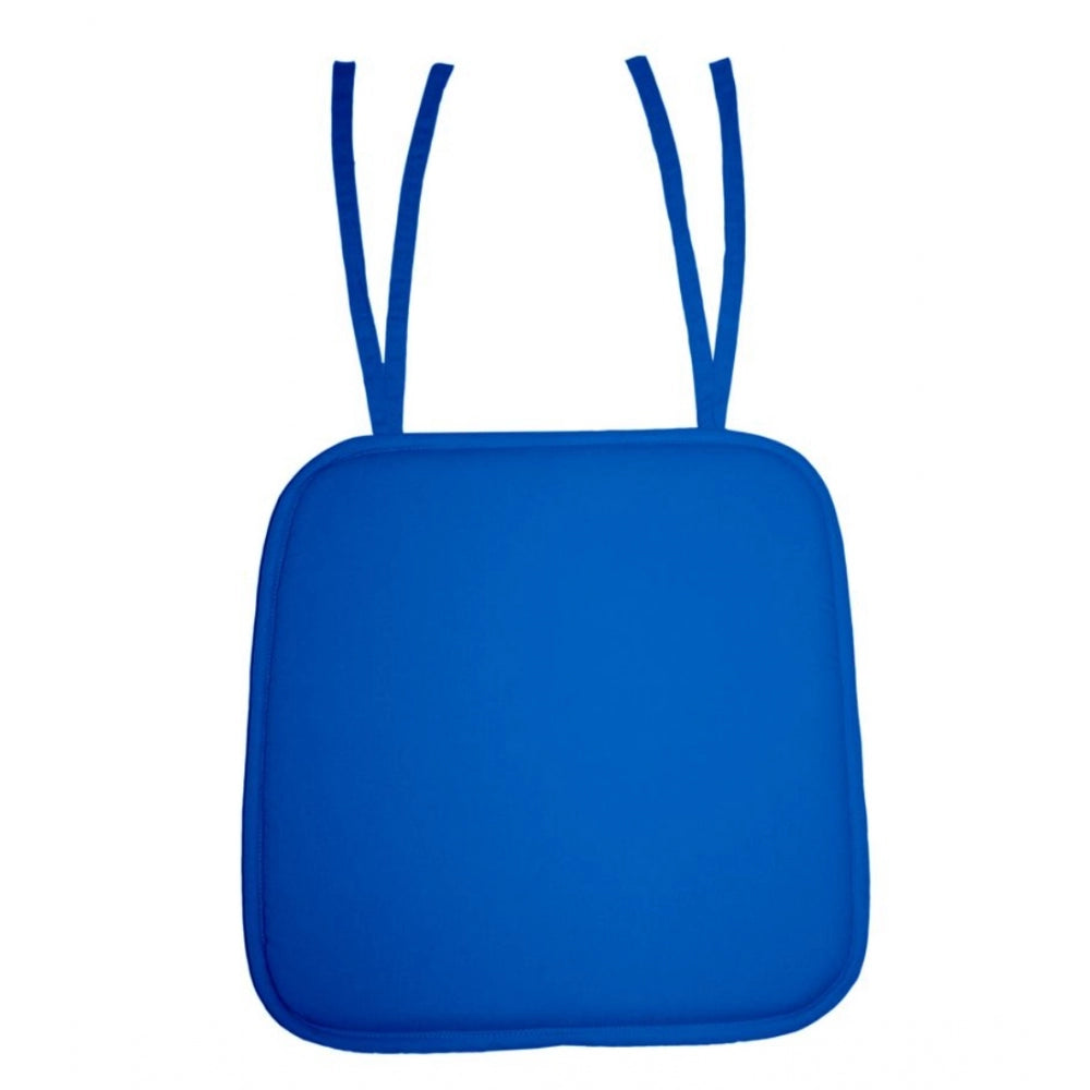 Generic Pack Of_4 Cotton Blended Solid Chairpads (Blue, Size: 15x15 In)