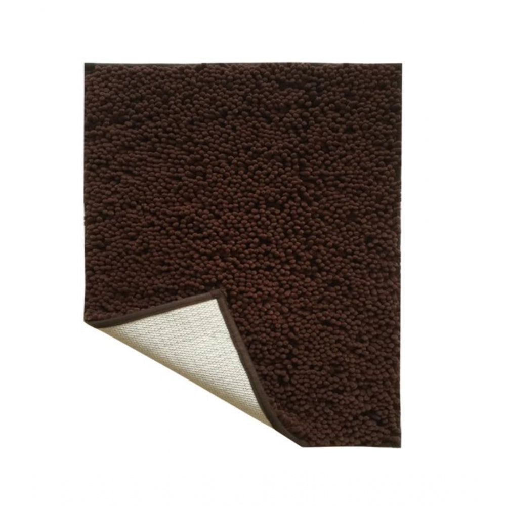 Generic Polyester Knitted Bathmats Sets (Dark Brown, Size: 20x30 In)