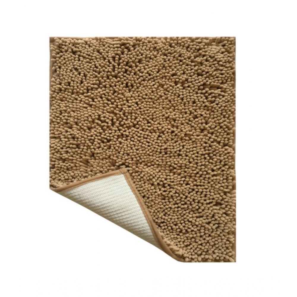 Polyester Knitted Bathmats Sets (Light Brown, Size: 20x30 In)