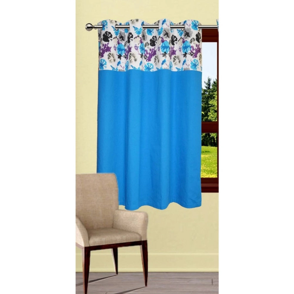 Cotton Printed Curtains (Multicolor, Size: 54x90 In)