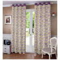 Generic Cotton Printed Curtains (Purple, Size: 54x90 In)