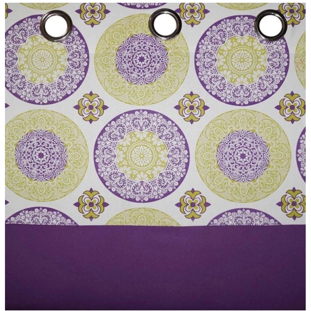 Cotton Printed Curtains (Multicolor, Size: 54x90 In)