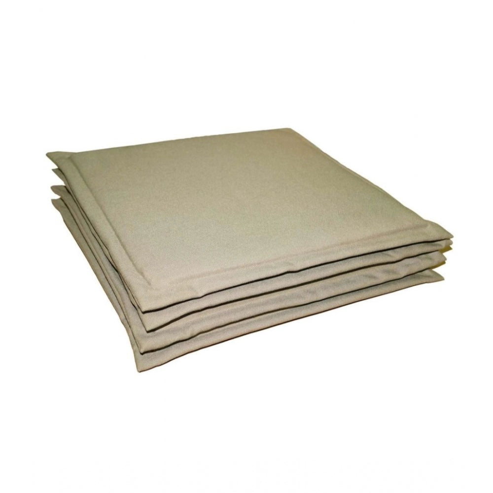 Generic Pack Of_4 Cotton Blended Solid Chairpads (Grey, Size: 15x15 In)