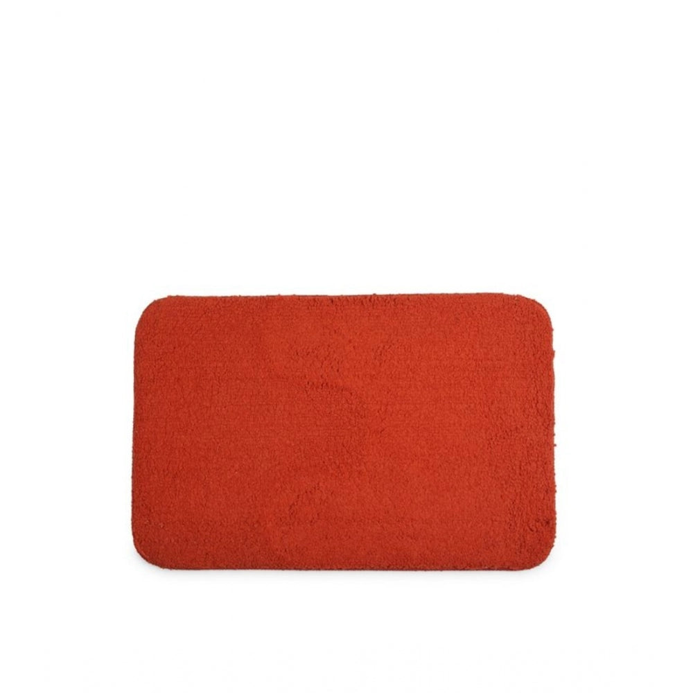 Polyester Solid Bathmats Sets (Orange, Size: 20x30 In)