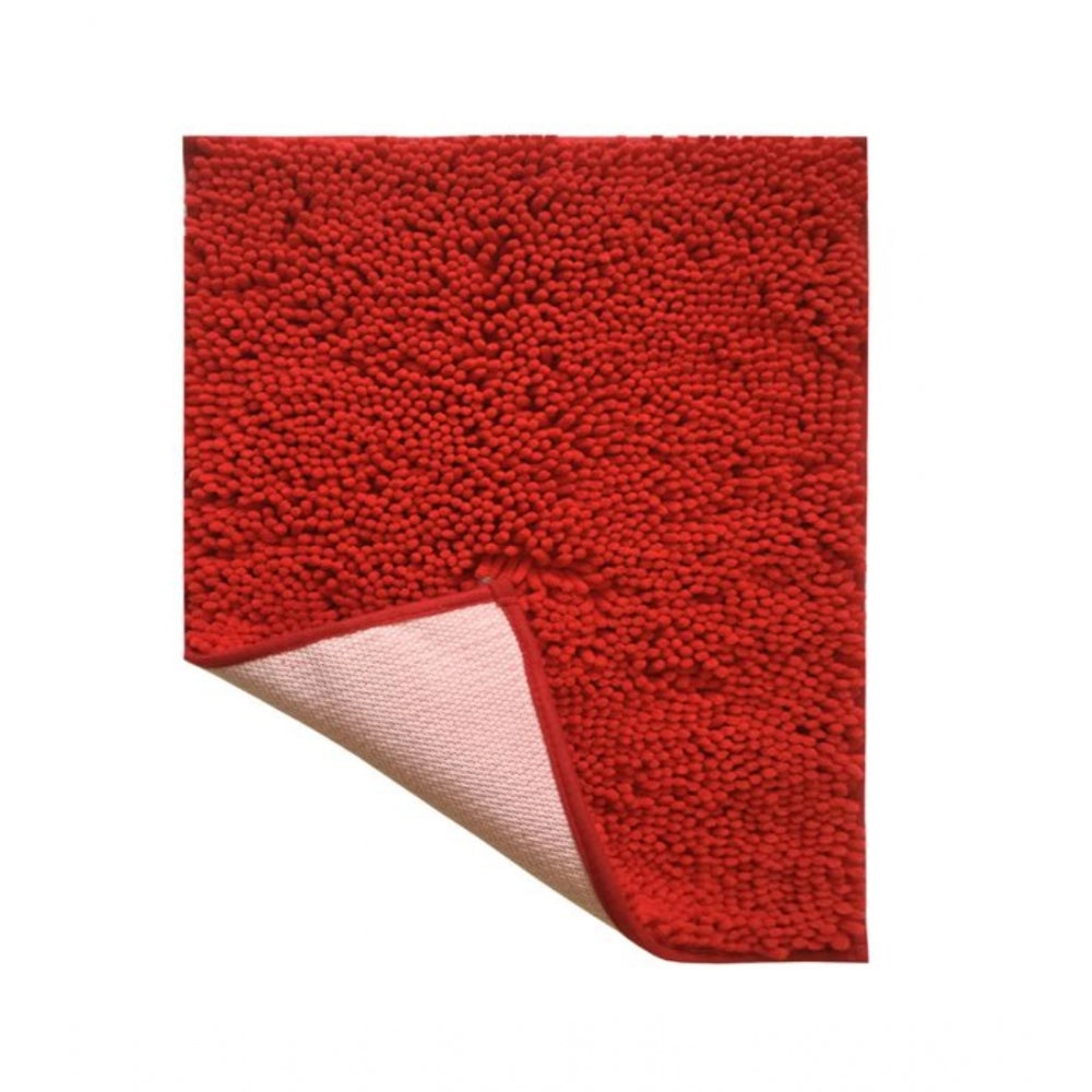 Polyester Knitted Bathmats Sets (Red, Size: 20x30 In)