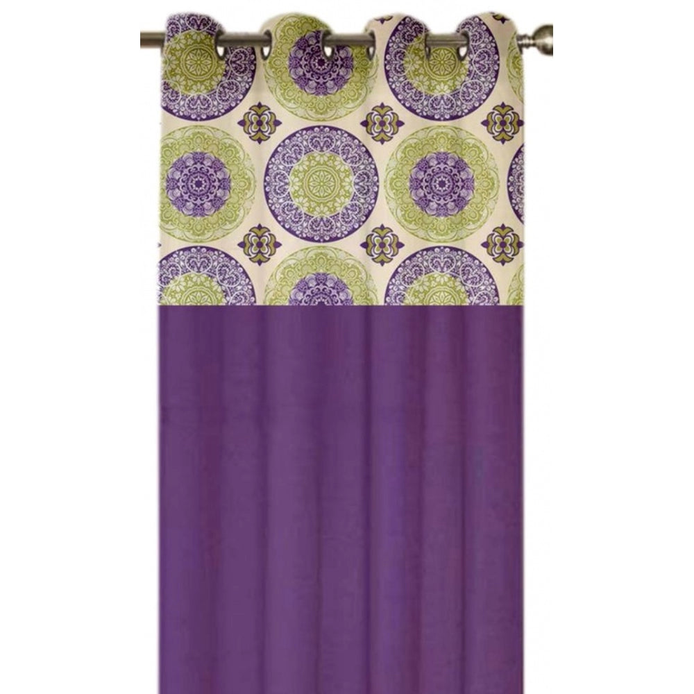 Cotton Printed Curtains (Multicolor, Size: 54x90 In)
