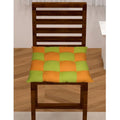 Generic Cotton Blended Solid Chair Cushions (Green &amp; Mustard, Size: 16x16 In)