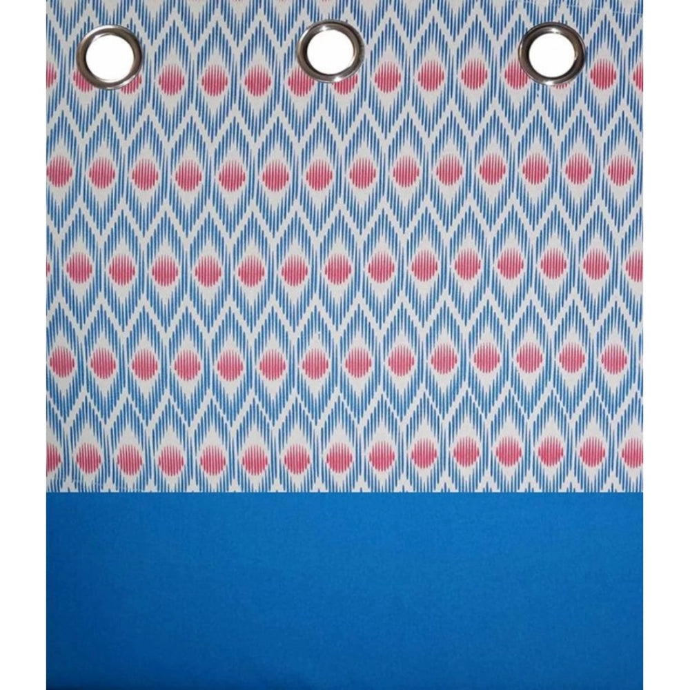Cotton Printed Curtains (Blue, Size: 54x90 In)