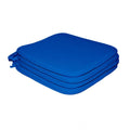 Generic Pack Of_4 Cotton Blended Solid Chairpads (Blue, Size: 15x15 In)