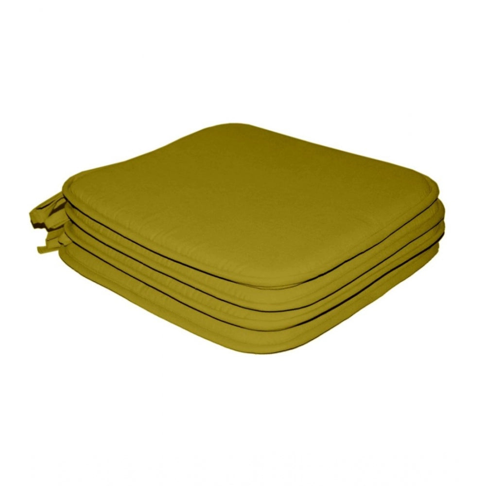 Generic Pack Of_4 Cotton Blended Solid Chairpads (Palm, Size: 15x15 In)