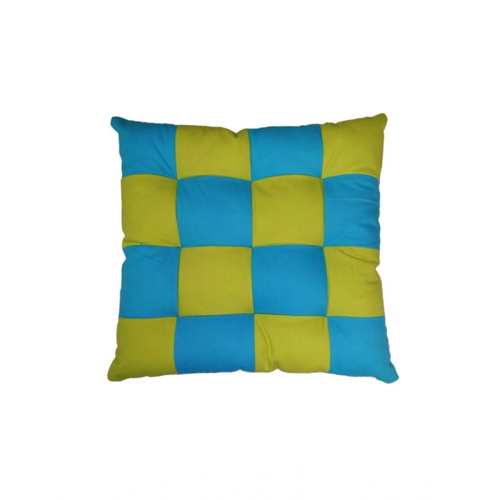 Generic Cotton Blended Solid Chair Cushions (Rama &amp; Green, Size: 16x16 In)