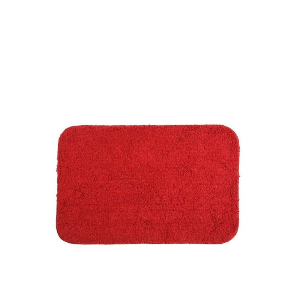 Polyester Solid Bathmats Sets (Red, Size: 20x30 In)